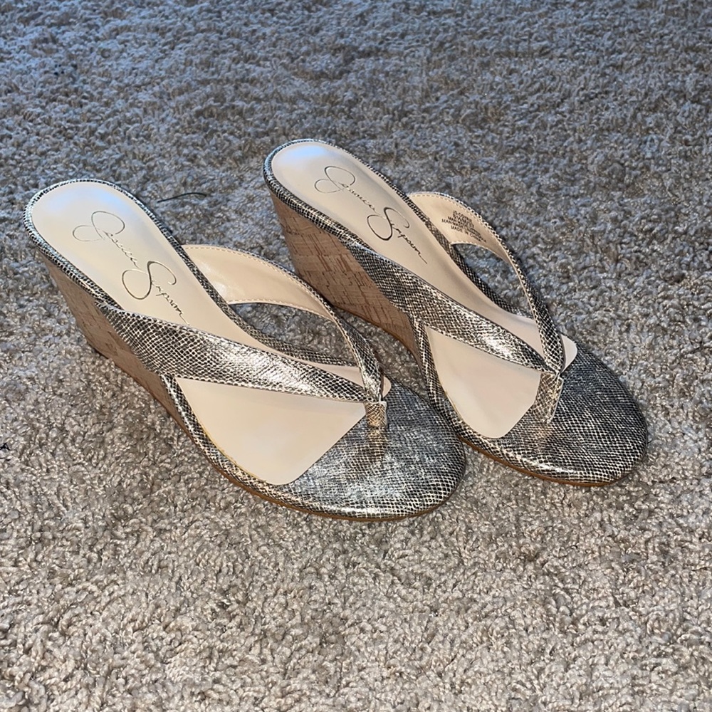 Jessica Simpson thong wedge Sandals
